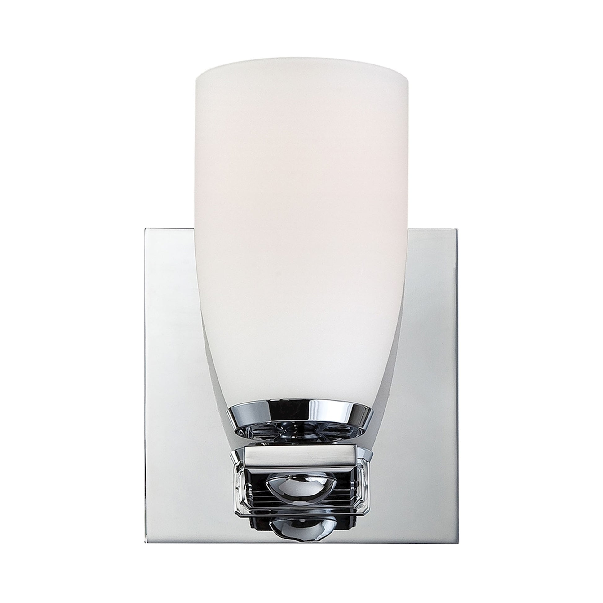 ELK SHOWROOM BV1521-10-15 Sphere 1-Light Vanity Sconce in Chrome with White Opal Glass