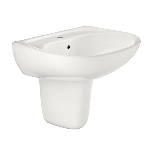 TOTO LHT241G#11 Supreme Oval Wall-Mount Bathroom Sink with CeFiONtect and Shroud for Single Hole Faucets , Colonial White