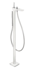 HANSGROHE 15477401 PuraVida Freestanding Tub Filler Trim with 1.75 GPM Handshower in White/Chrome