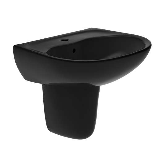 TOTO LHT241#51 Supreme Oval Wall-Mount Bathroom Sink and Shroud for Single Hole Faucets , Ebony