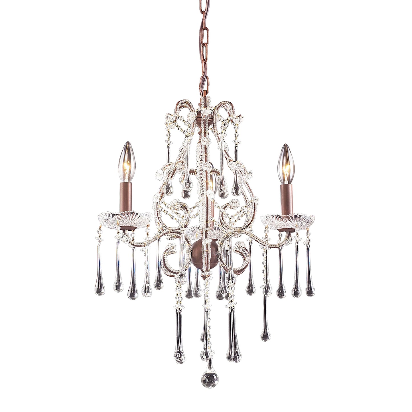 WESTMORE CH5134 3 Light Mini Chandelier Rust Finsh