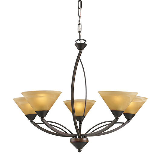 WESTMORE CH5345 ELYSBURG  5-LT CHANDELIER IN AGED BRONZE