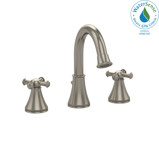 TOTO TL220DDH#BN Vivian Alta Two Cross Handle Widespread 1.5 GPM Bathroom Sink Faucet , Brushed Nickel