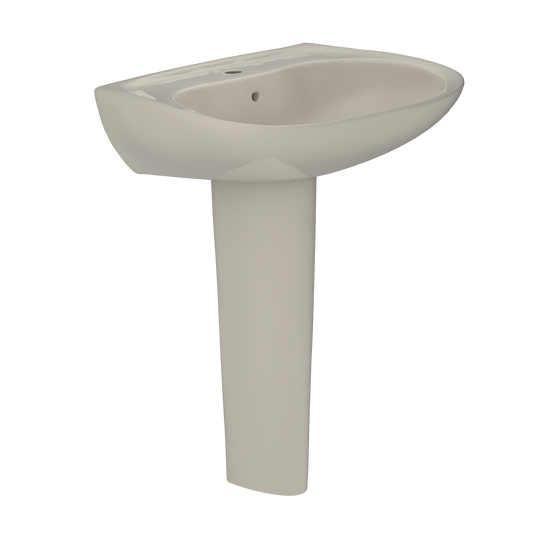 TOTO LPT242G#03 Prominence Oval Basin Pedestal Bathroom Sink with CeFiONtect for Single Hole Faucets , Bone