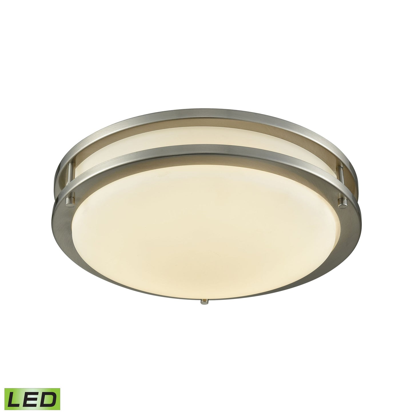 THOMAS CL782012 Clarion 11-inch LED Flush Mount in Brushed Nickel with a White Glass Diffuser