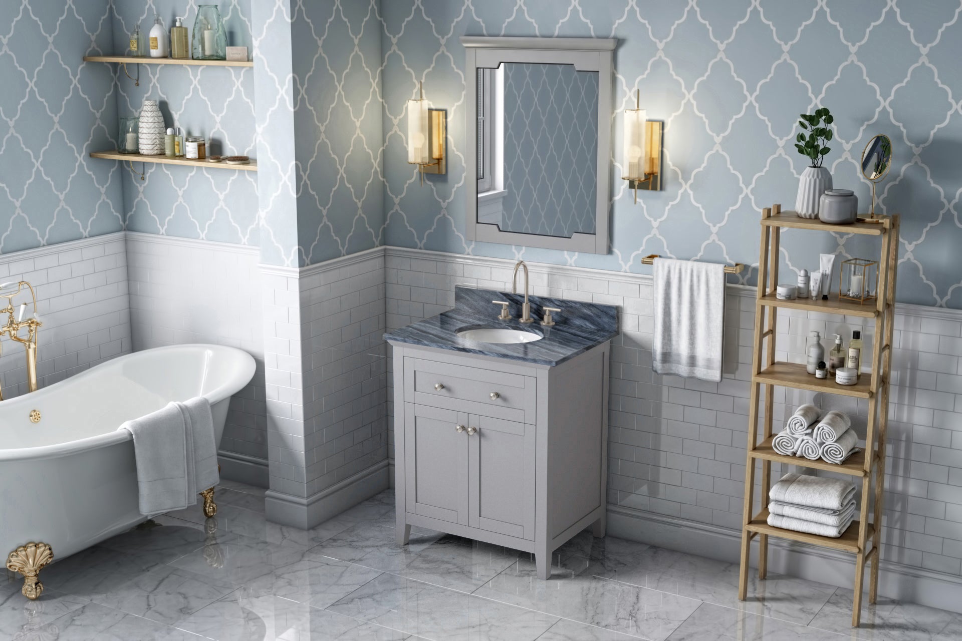 JEFFREY ALEXANDER VKITCHA30GRMGO 30" Grey Chatham Vanity, Grey Marble Vanity Top, undermount oval bowl