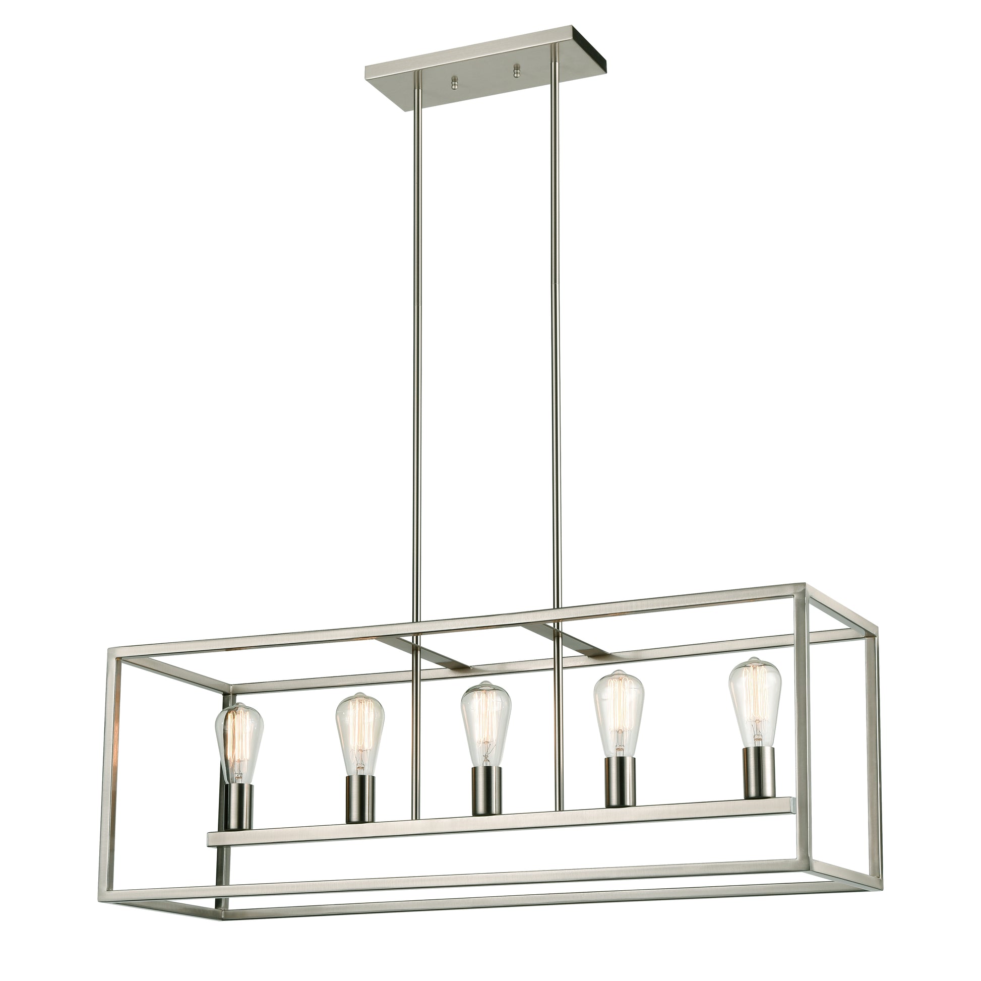 THOMAS CN150522 Williamsport 37'' Wide 5-Light Linear Chandelier - Brushed Nickel