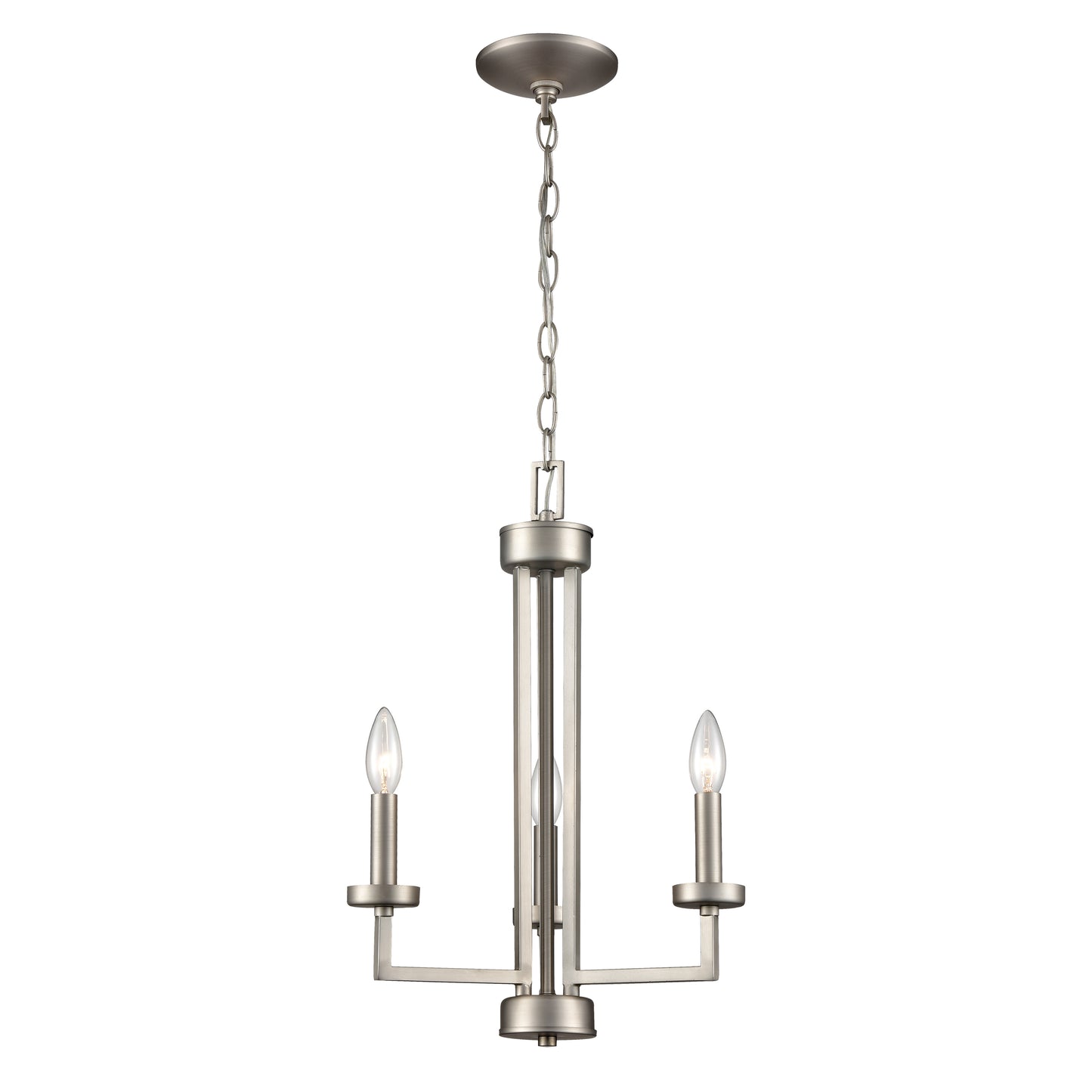 THOMAS CN240322 West End 15'' Wide 3-Light Chandelier - Brushed Nickel