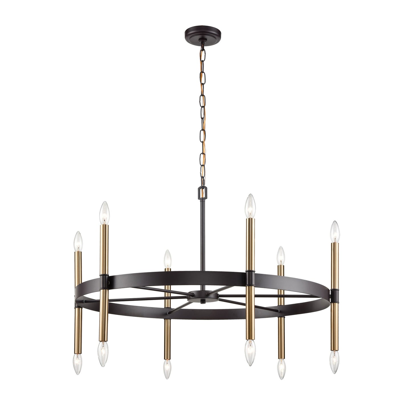 THOMAS CN261221 Notre Dame 12-Light Chandelier in Oil Rubbed Bronze, Gold