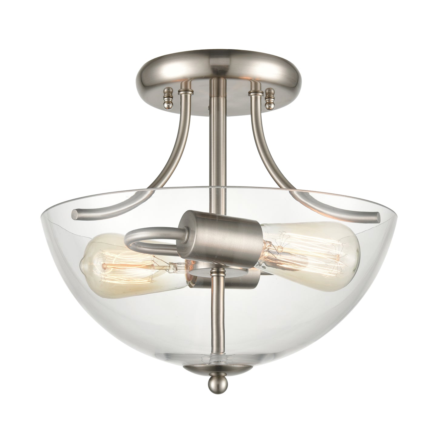 THOMAS CN280282 Astoria 15'' Wide 2-Light Semi Flush Mount - Brushed Nickel