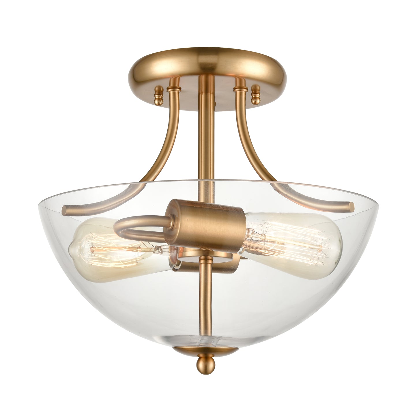 THOMAS CN280285 Astoria 15'' Wide 2-Light Semi Flush Mount - Satin Gold