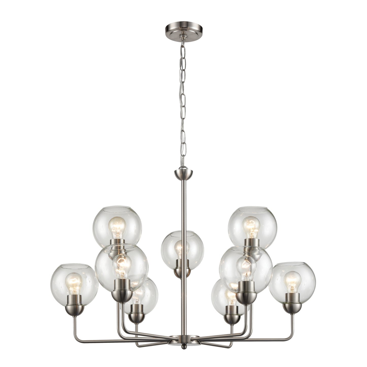 THOMAS CN280922 Astoria 32'' Wide 9-Light Chandelier - Brushed Nickel