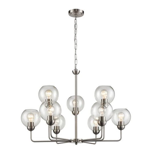 THOMAS CN280922 Astoria 32'' Wide 9-Light Chandelier - Brushed Nickel