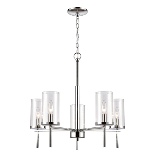 THOMAS CN290523 Oakland 25'' Wide 5-Light Chandelier - Chrome