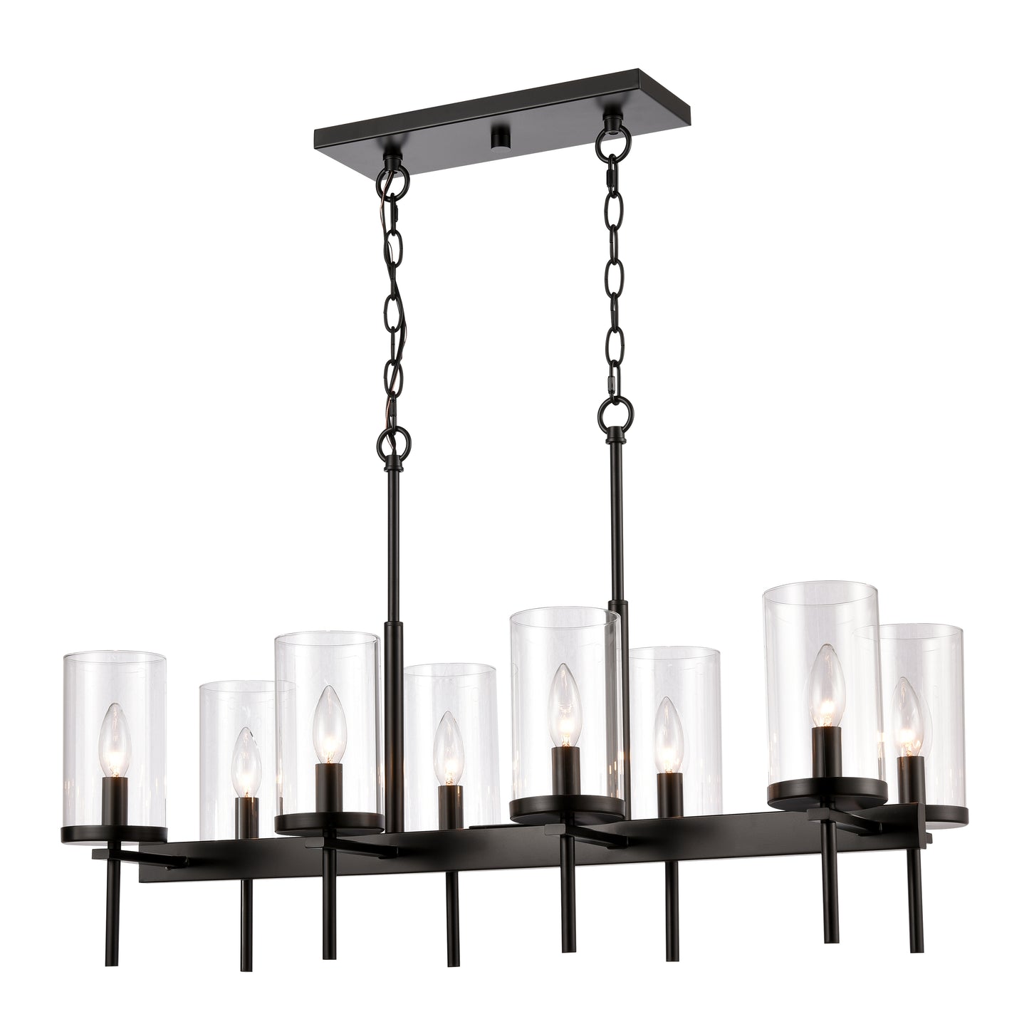 THOMAS CN290886 Oakland 32.5'' Wide 8-Light Linear Chandelier - Black