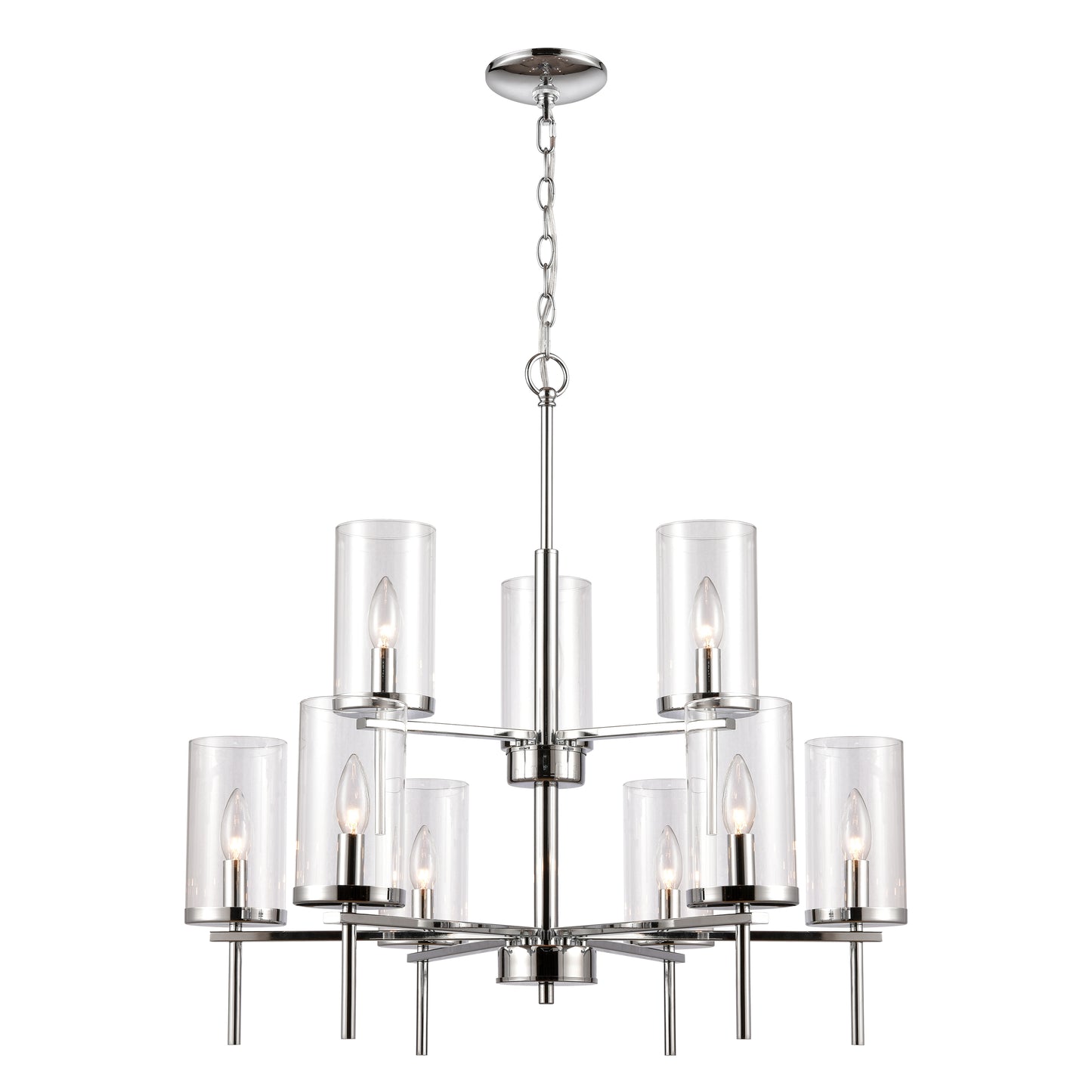 THOMAS CN290923 Oakland 28.5'' Wide 9-Light Chandelier - Chrome