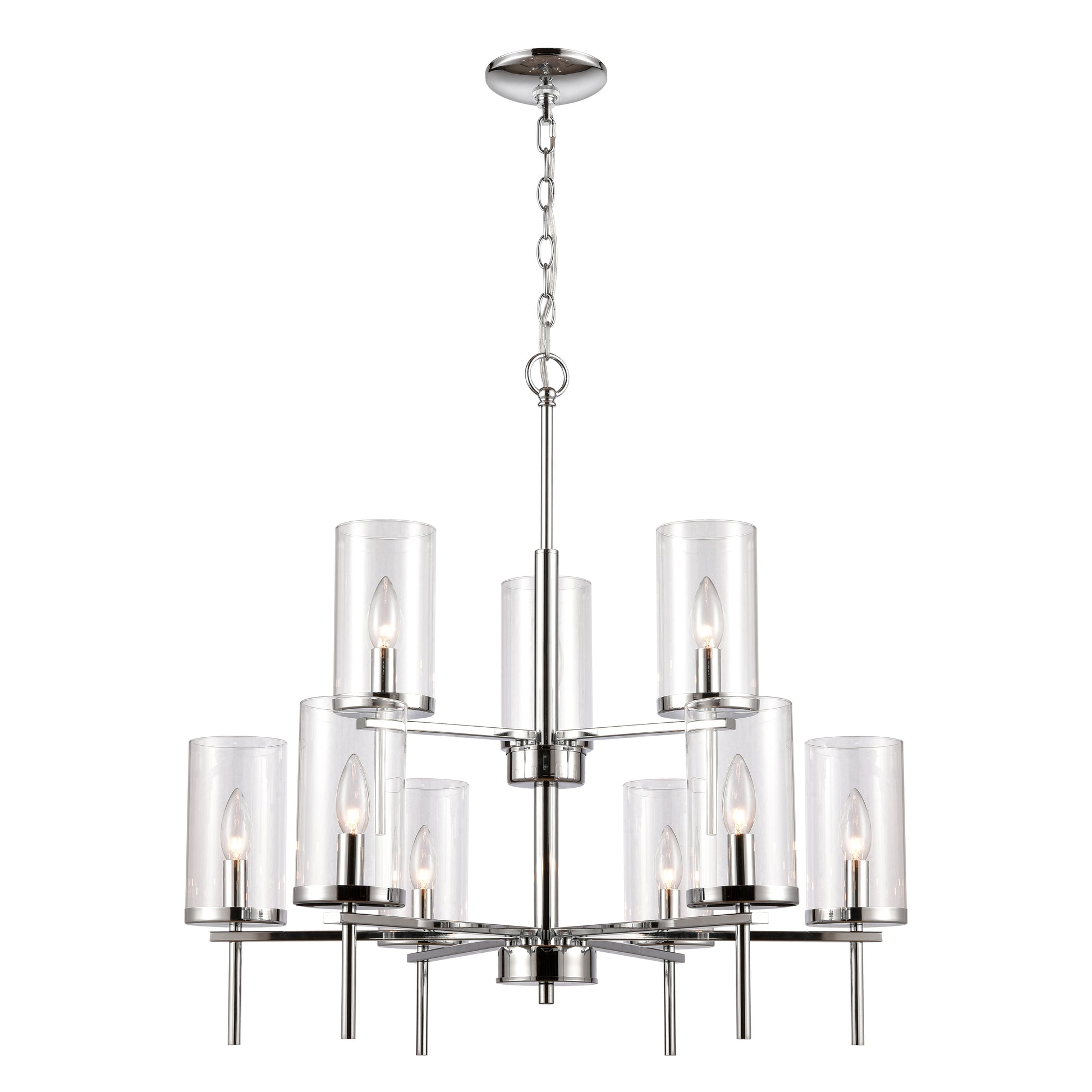 THOMAS CN290923 Oakland 28.5'' Wide 9-Light Chandelier - Chrome