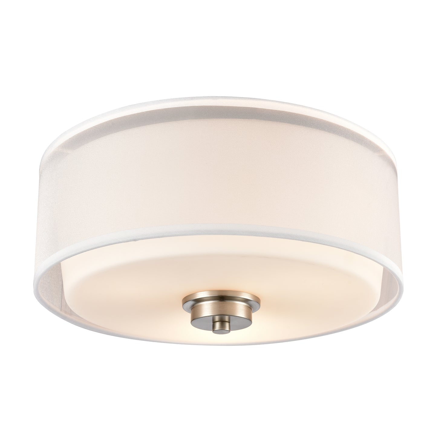 THOMAS CN300232 Market Square 13'' Wide 3-Light Flush Mount - Brushed Nickel