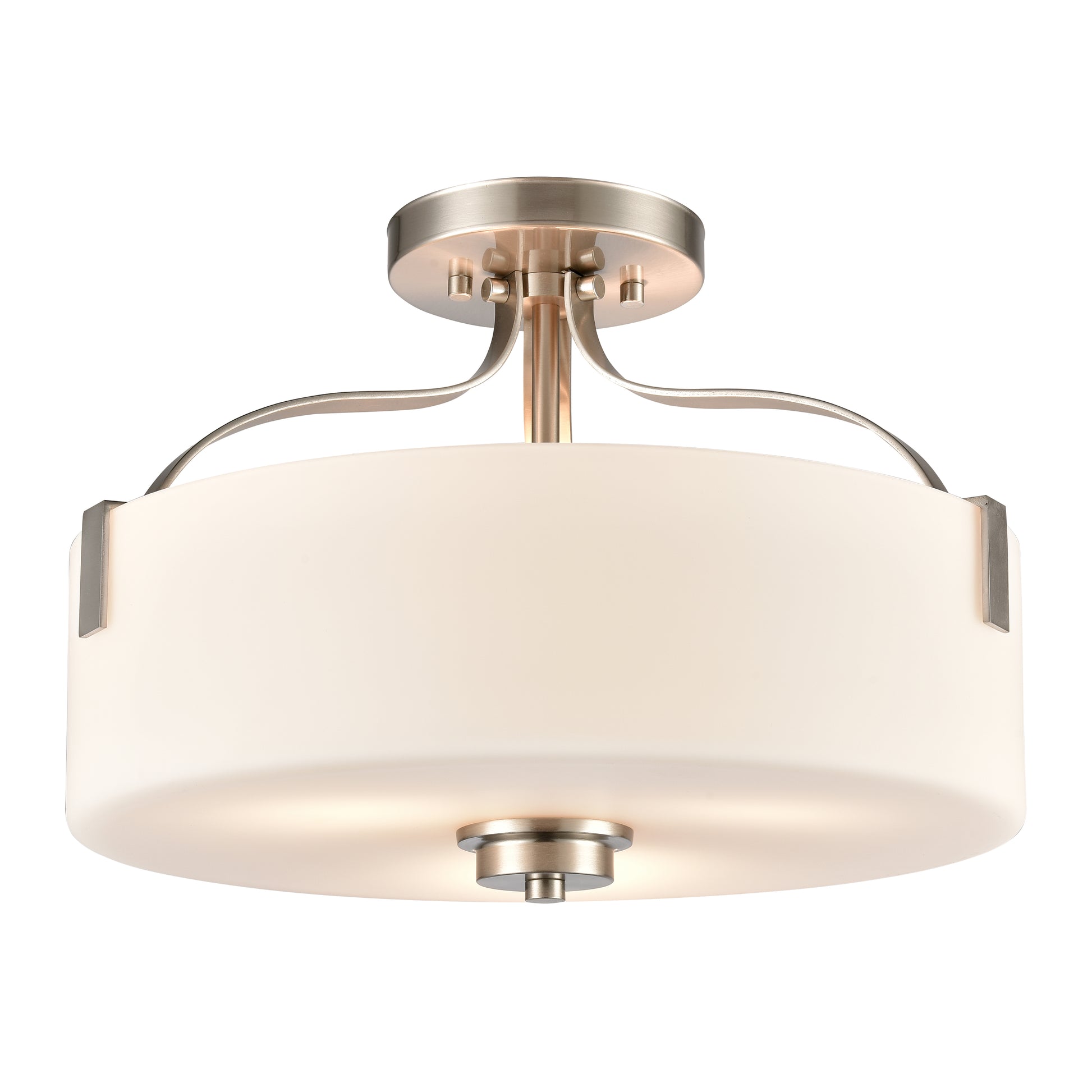 THOMAS CN300282 Market Square 15'' Wide 3-Light Semi Flush Mount - Brushed Nickel