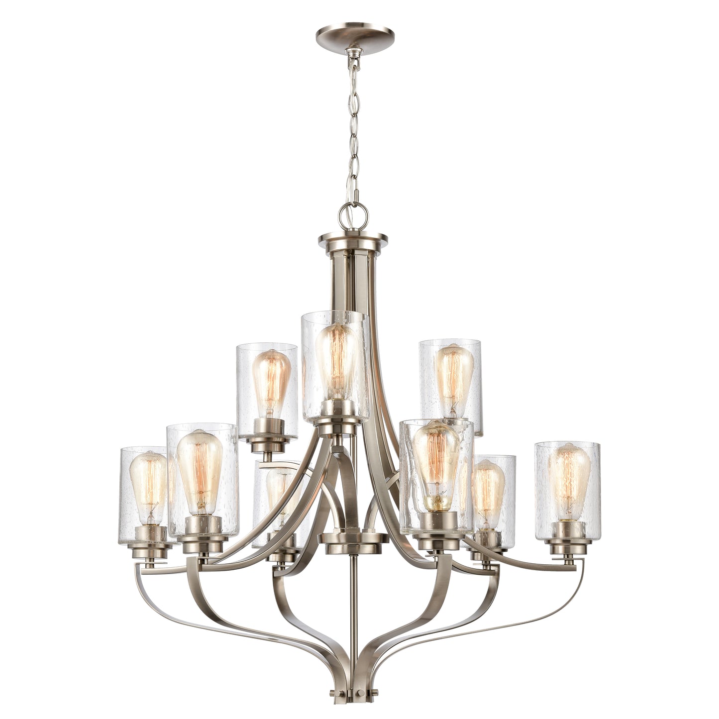 THOMAS CN300922 Market Square 29'' Wide 9-Light Chandelier - Brushed Nickel