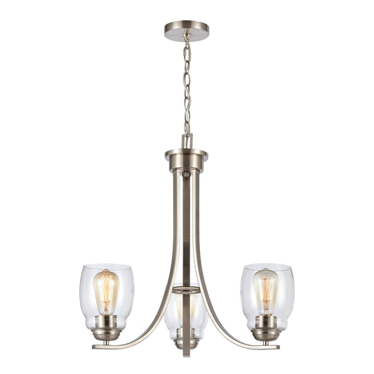 THOMAS CN320322 Calistoga 23'' Wide 3-Light Chandelier - Brushed Nickel