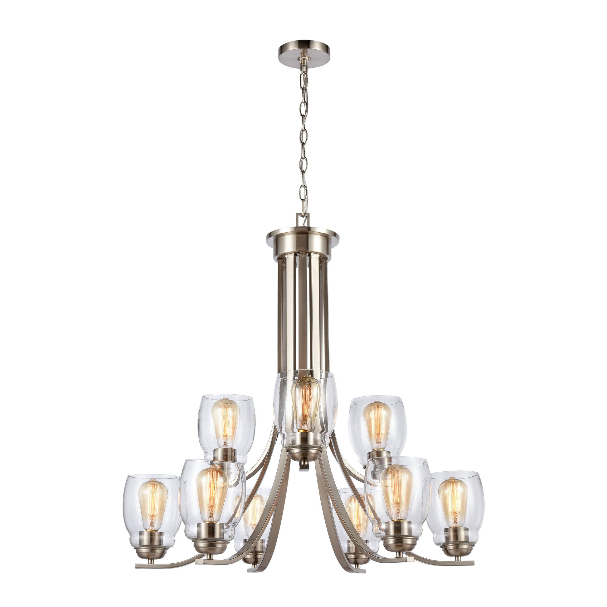 THOMAS CN320922 Calistoga 30.5'' Wide 9-Light Chandelier - Brushed Nickel