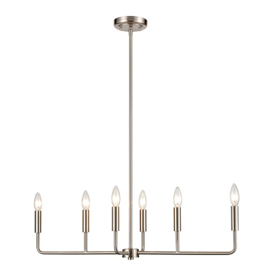 THOMAS CN330622 Park Slope 31'' Wide 6-Light Chandelier - Brushed Nickel