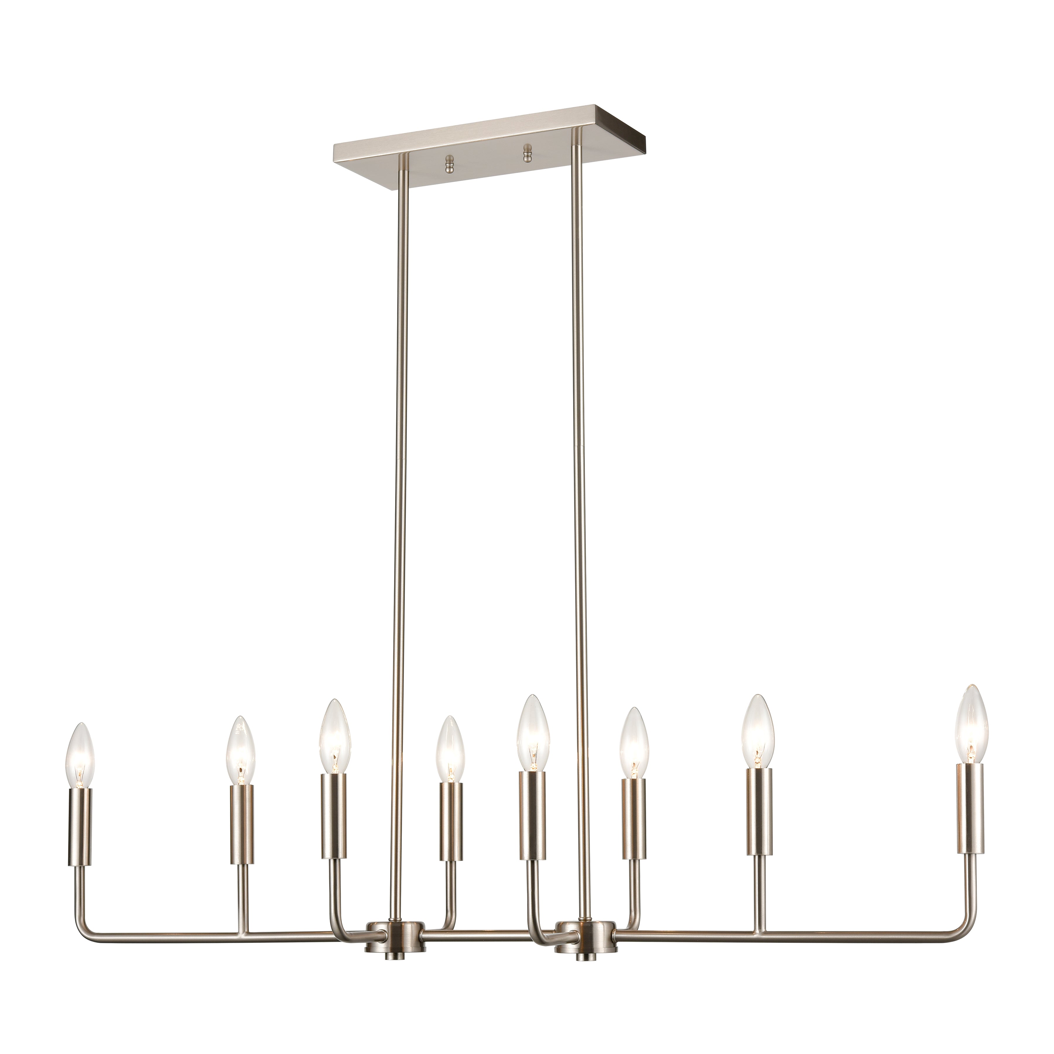 THOMAS CN330822 Park Slope 39'' Wide 8-Light Linear Chandelier - Brushed Nickel