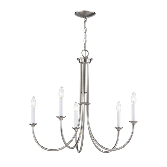 THOMAS CN340422 Meadowview 28'' Wide 5-Light Chandelier - Brushed Nickel