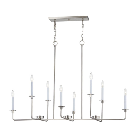 THOMAS CN340822 Lexington Green 48'' Wide 8-Light Linear Chandelier - Brushed Nickel