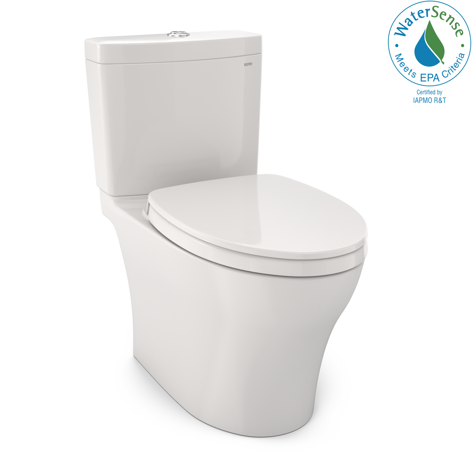 TOTO MS446124CEMFGN#11 Aquia IV Two-Piece Elongated Dual Flush 1.28 and 0.9 GPF Universal Height Toilet with CEFIONTECT , Colonial White