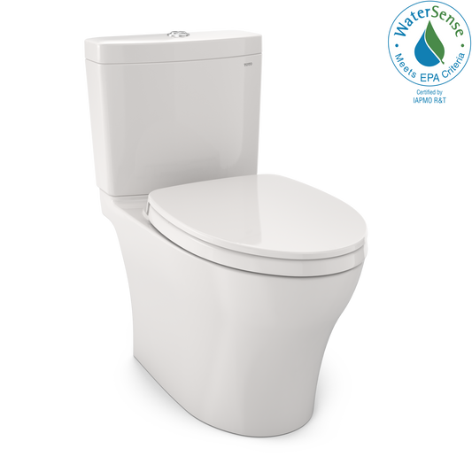 TOTO MS446124CEMFGN#11 Aquia IV Two-Piece Elongated Dual Flush 1.28 and 0.9 GPF Universal Height Toilet with CEFIONTECT , Colonial White