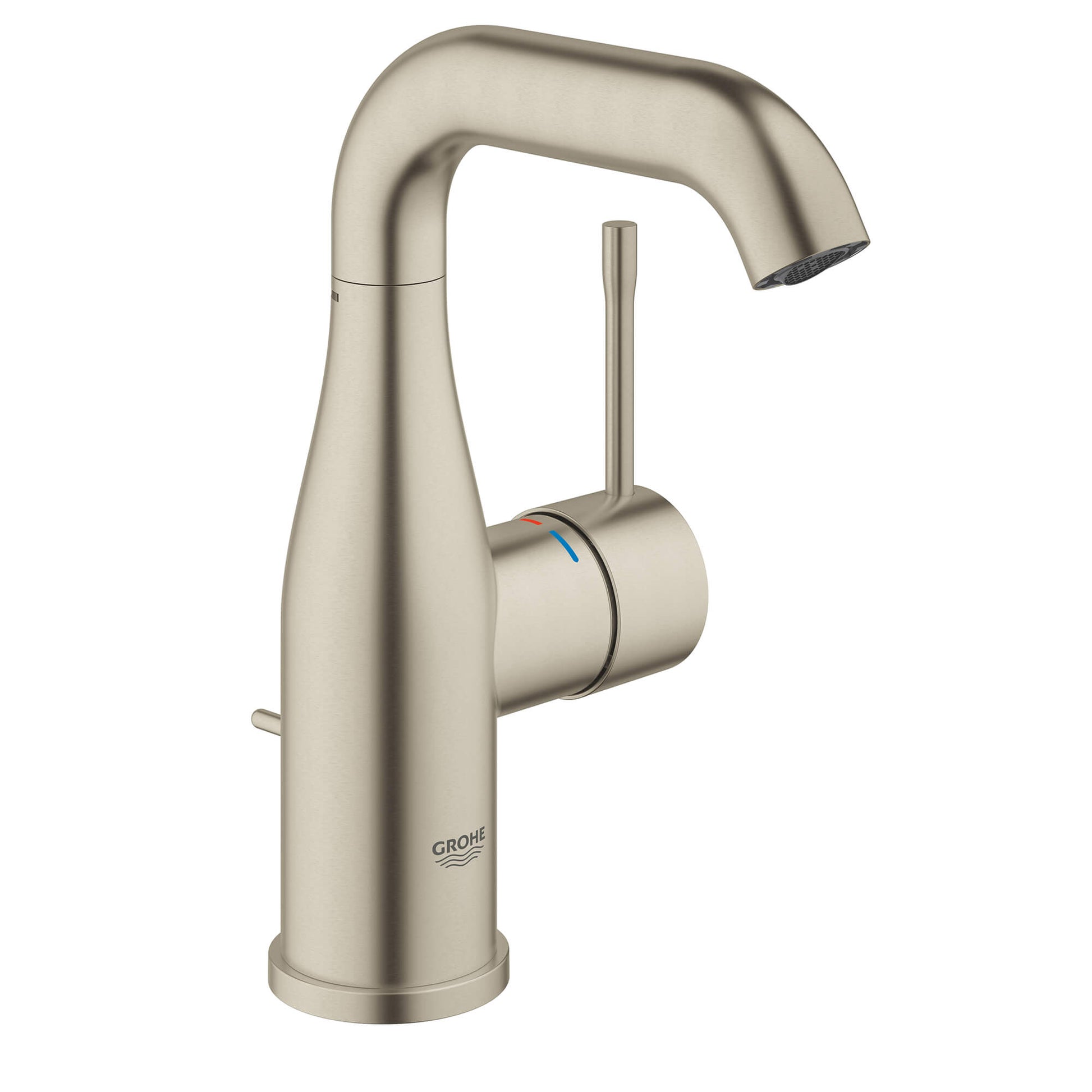 GROHE 23485ENA Essence New Brushed Nickel Single Hole Single-Handle M-Size Bathroom Faucet 1.2 GPM