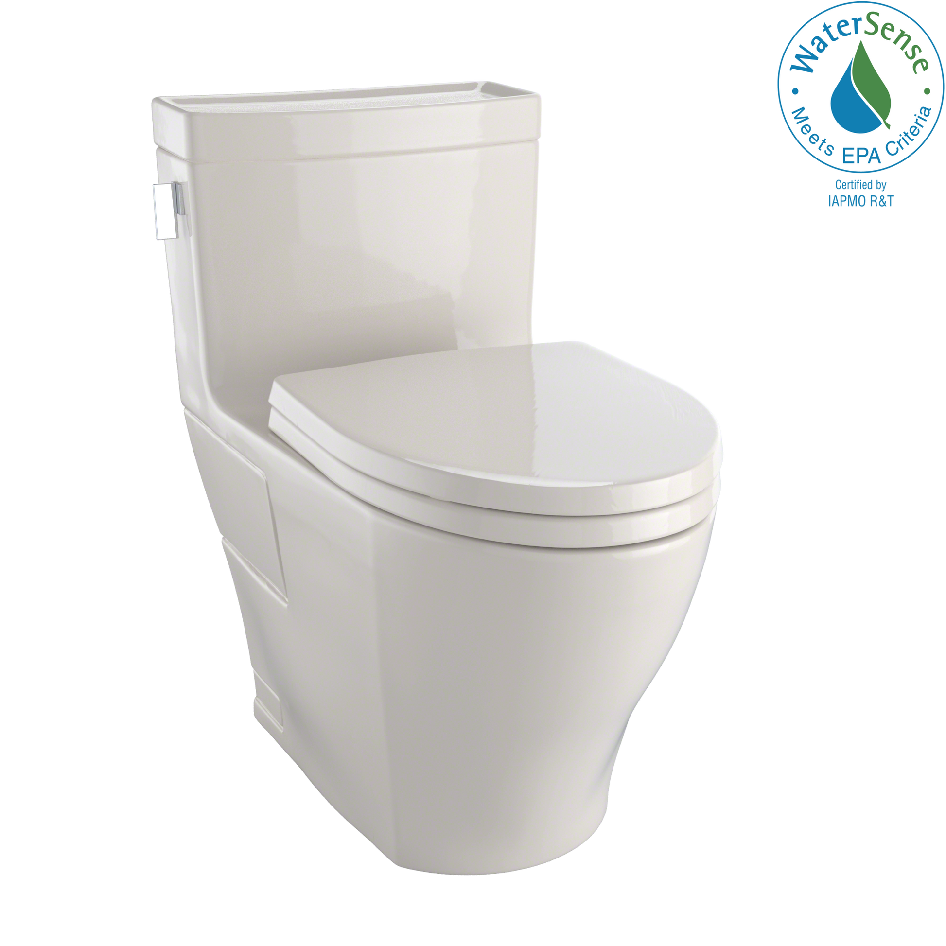 TOTO MS624124CEFG#03 Legato WASHLET+ One-Piece Elongated 1.28 GPF Universal Height Skirted Toilet with CEFIONTECT , Bone