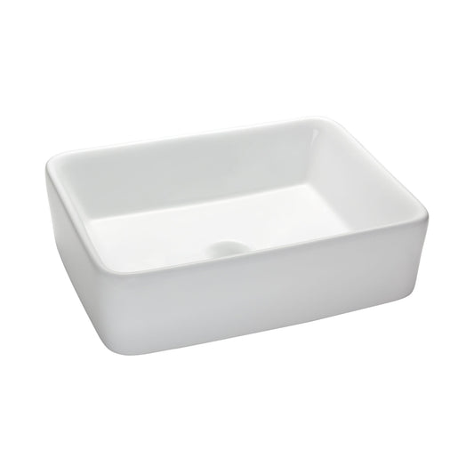 N/A CVE190RC Vitreous China Rectangle Vessel Sink - White 18.75 inch