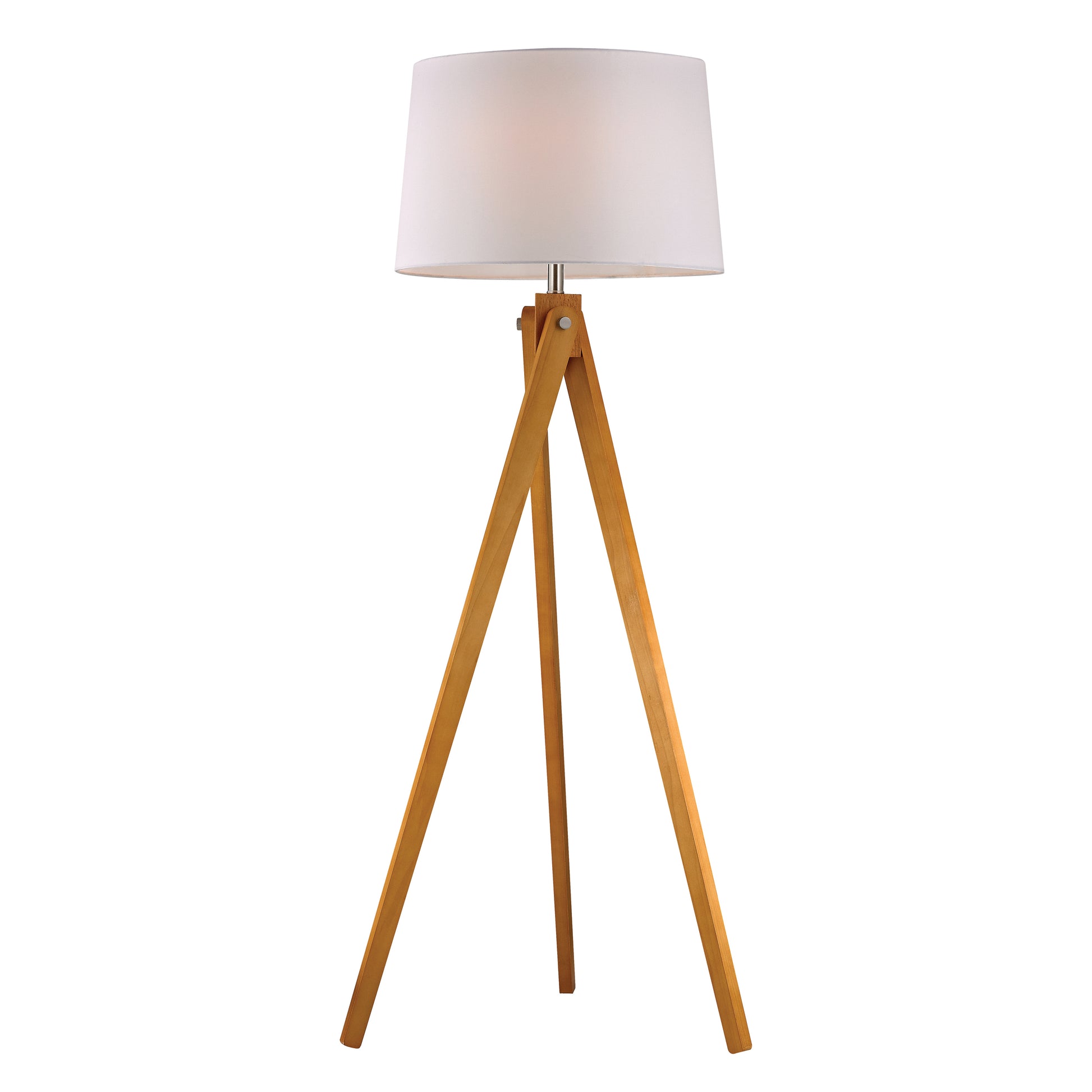 ELK STUDIO D2469 Wooden Tripod 63'' High 1-Light Floor Lamp - Natural