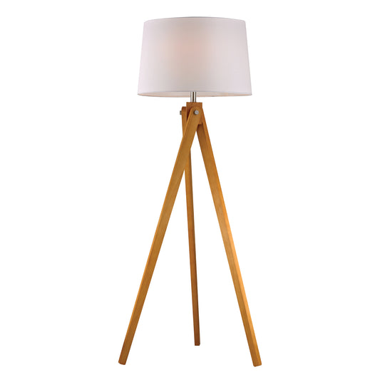 ELK STUDIO D2469 Wooden Tripod 63'' High 1-Light Floor Lamp - Natural