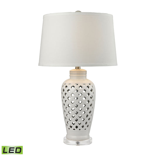 ELK STUDIO D2621-LED Openwork 27'' High 1-Light Table Lamp - White