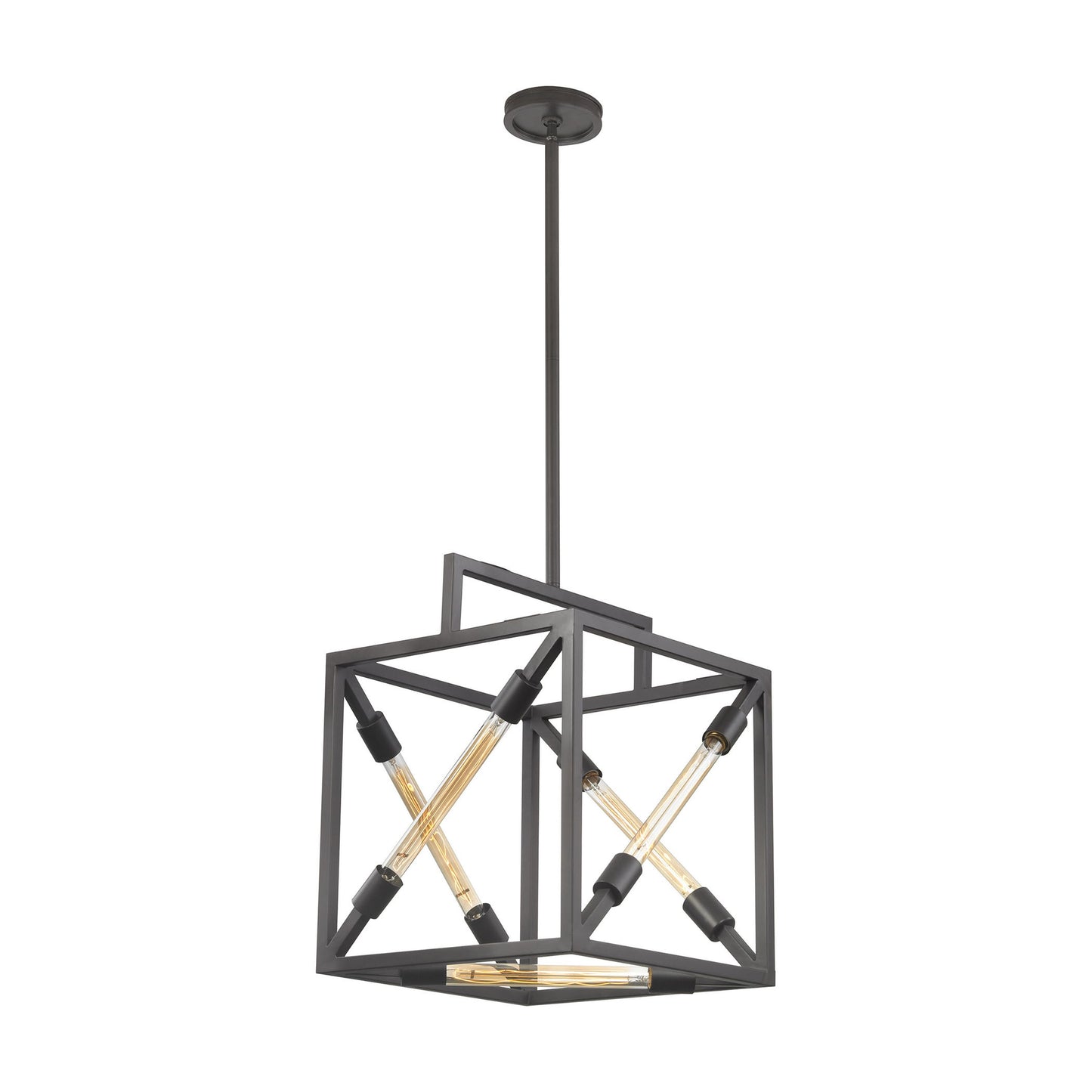 ELK SIGNATURE D3207 Box Tube 16'' Wide 5-Light Pendant - Oil Rubbed Bronze