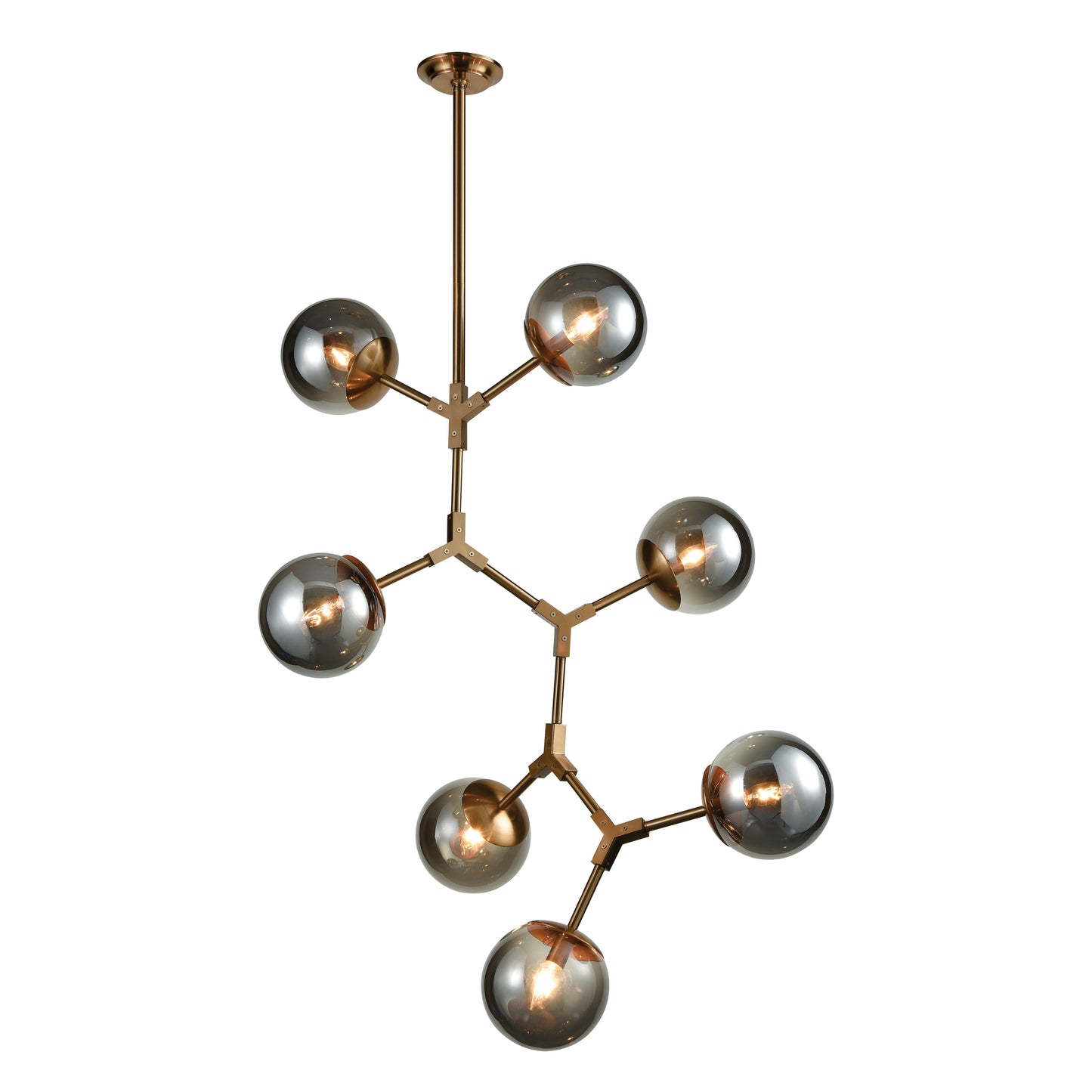 ELK SIGNATURE D3565 Synapse 30'' Wide 7-Light Chandelier - Aged Brass