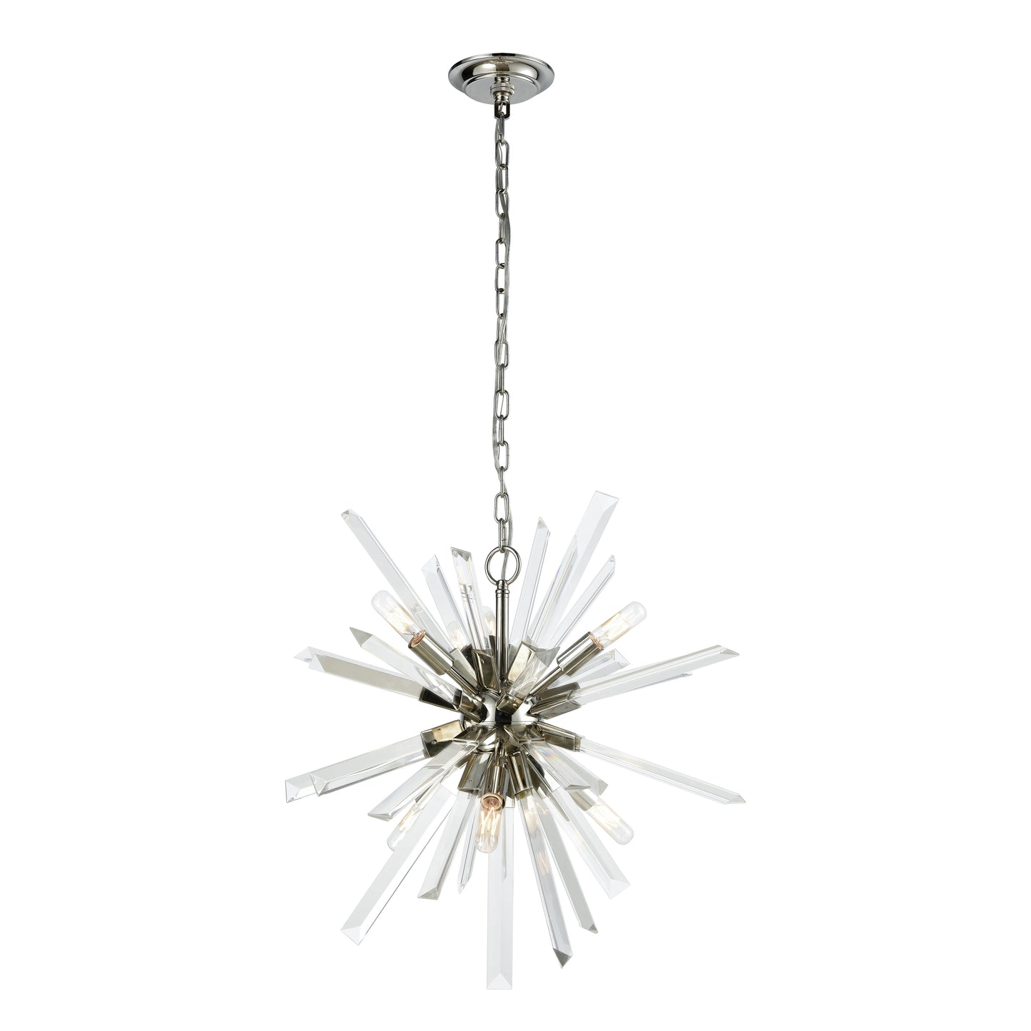 ELK SIGNATURE D3568 Ice Geist 24'' Wide 6-Light Chandelier - Polished Nickel