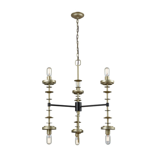 ELK SIGNATURE D3603 Orion 28'' Wide 6-Light Chandelier - Antique Gold Leaf