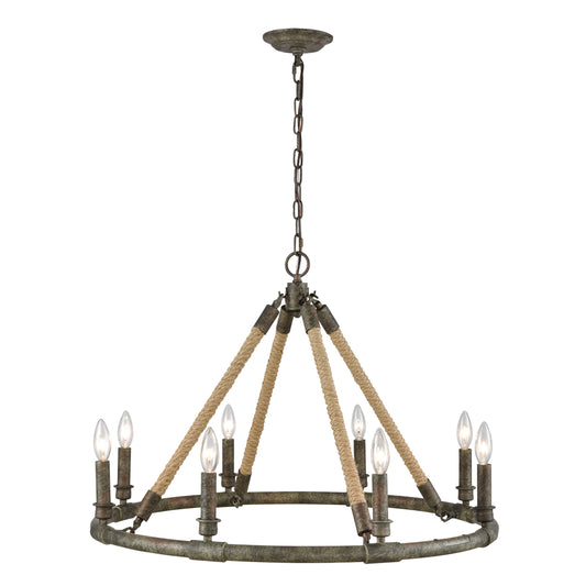 ELK SIGNATURE D3870 Big Sugar 30'' Wide 8-Light Chandelier - Brown Gray with Natural