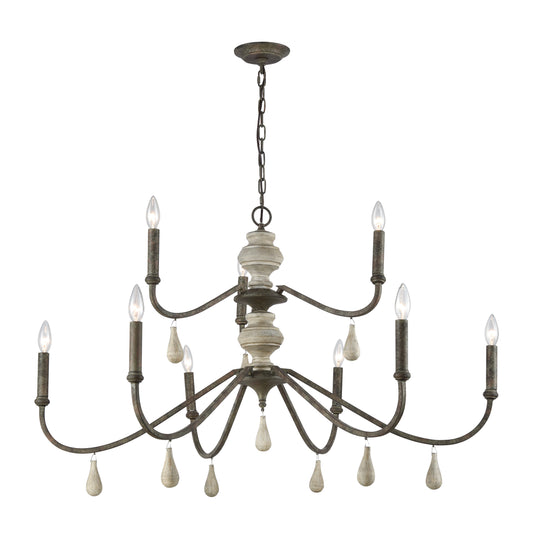 ELK SIGNATURE D3960 French Connection 42'' Wide 9-Light Chandelier - Malted Rust