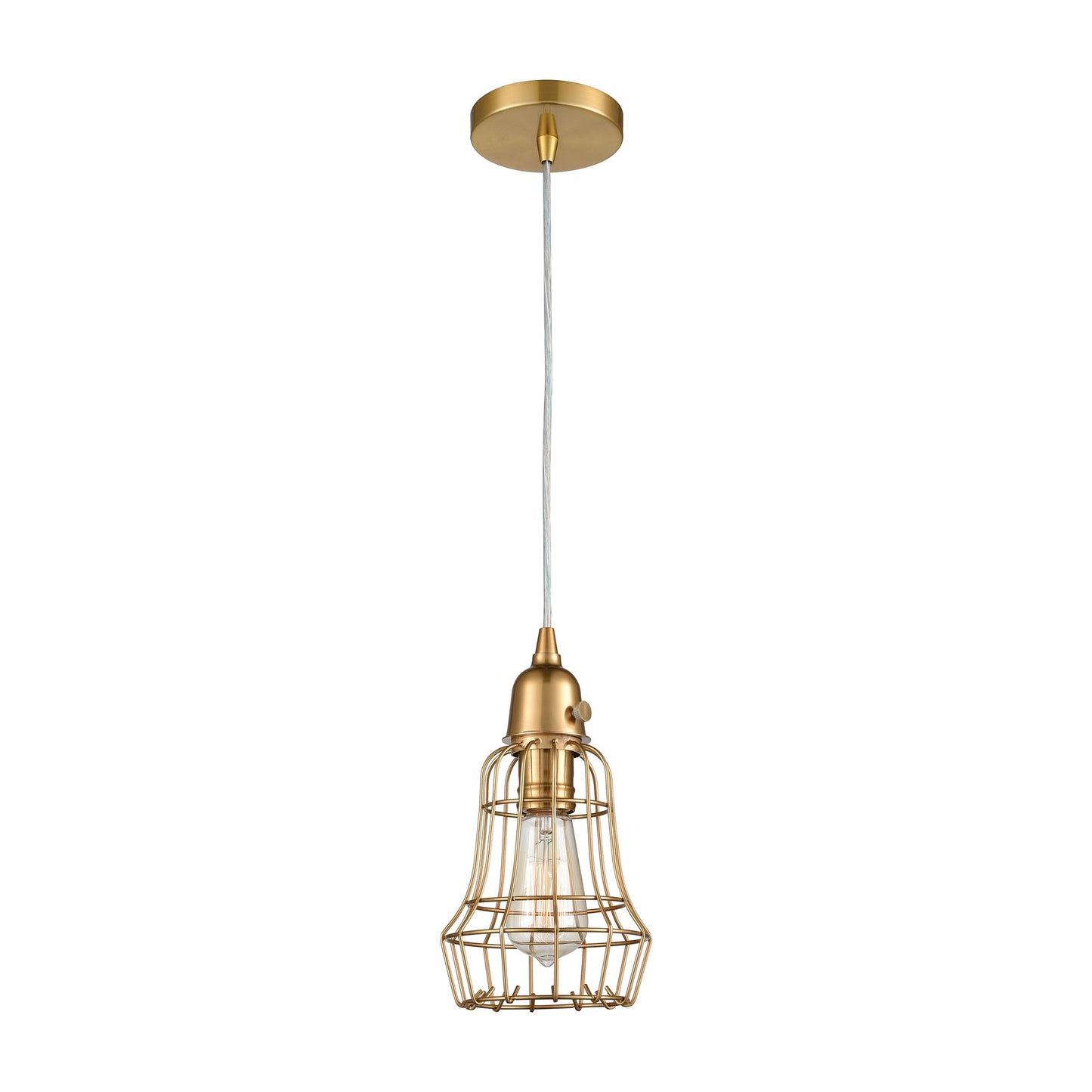 ELK SIGNATURE D4033 Squashcourt 6'' Wide 1-Light Mini Pendant - Aged Brass