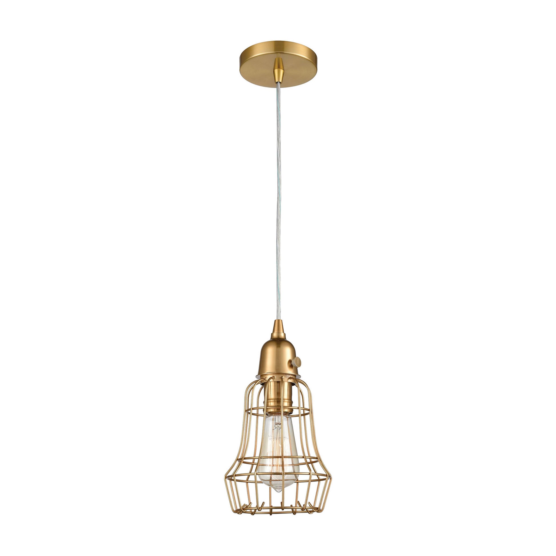 ELK SIGNATURE D4033 Squashcourt 6'' Wide 1-Light Mini Pendant - Aged Brass