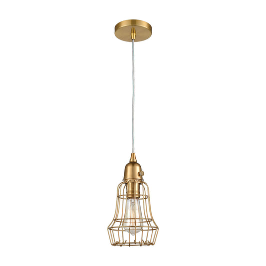 ELK SIGNATURE D4033 Squashcourt 6'' Wide 1-Light Mini Pendant - Aged Brass