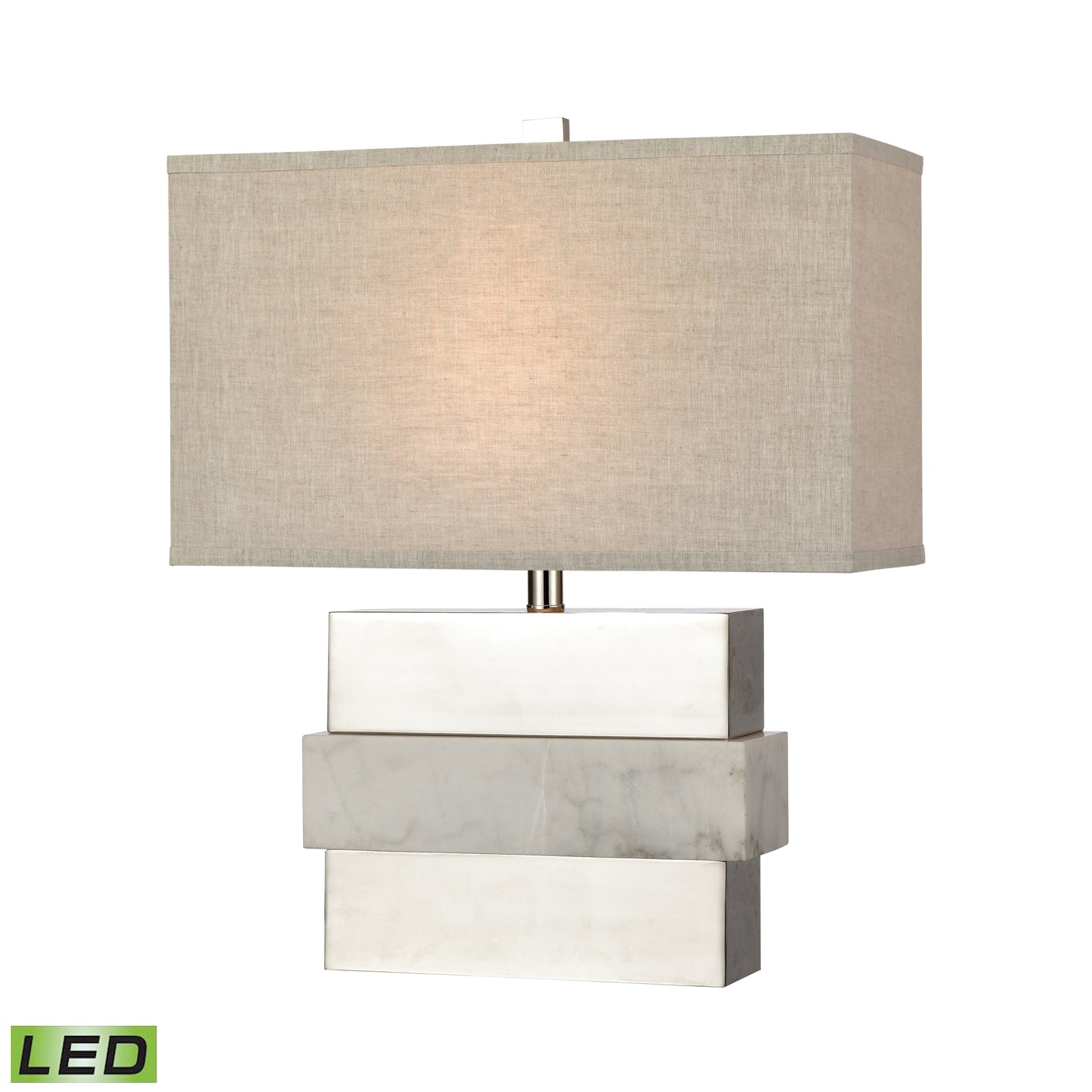 ELK SIGNATURE D4289-LED Keystone 23'' High 1-Light Table Lamp - Silver - Includes LED Bulb