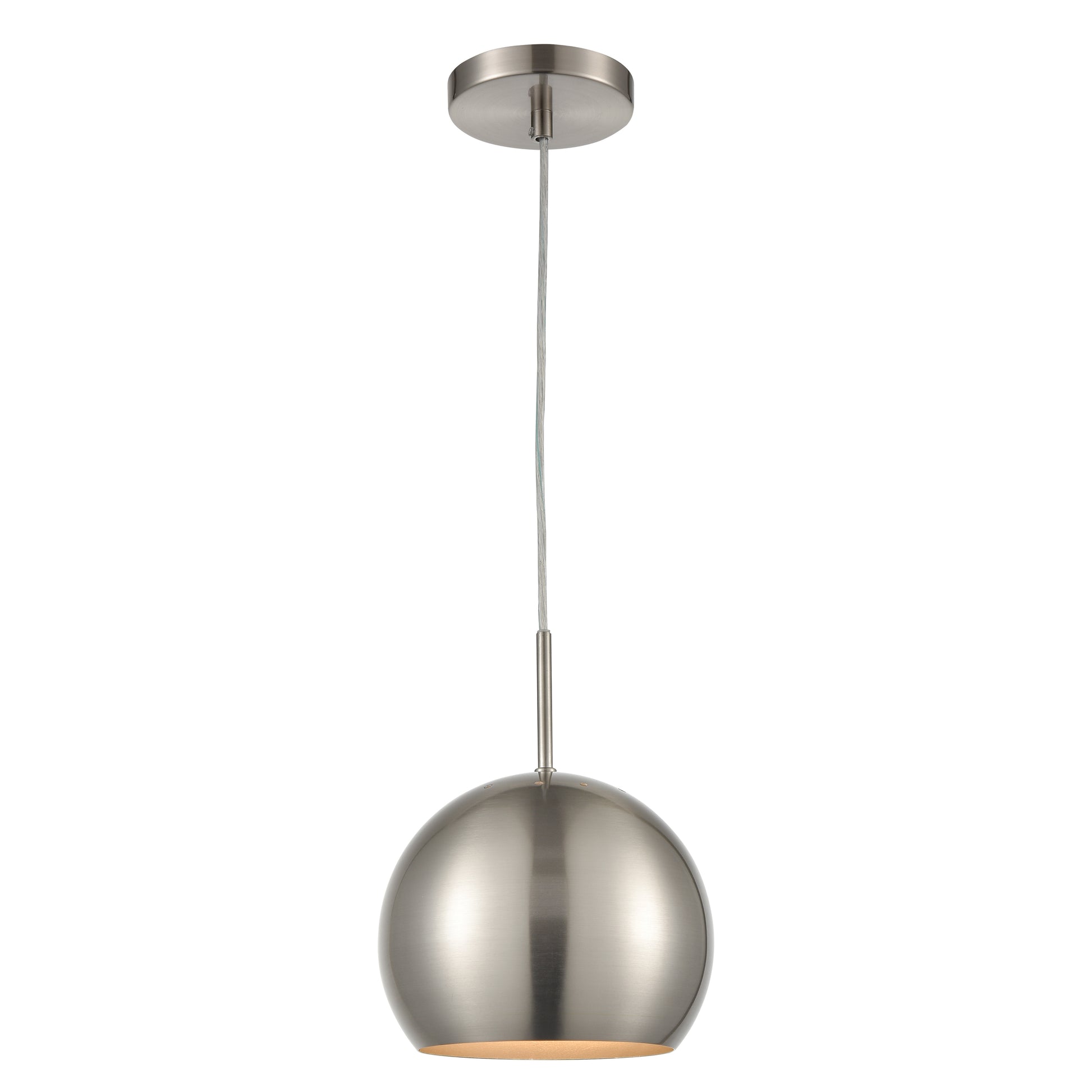 ELK STUDIO D4325 Salt Rim 8'' Wide 1-Light Mini Pendant - Brushed Nickel