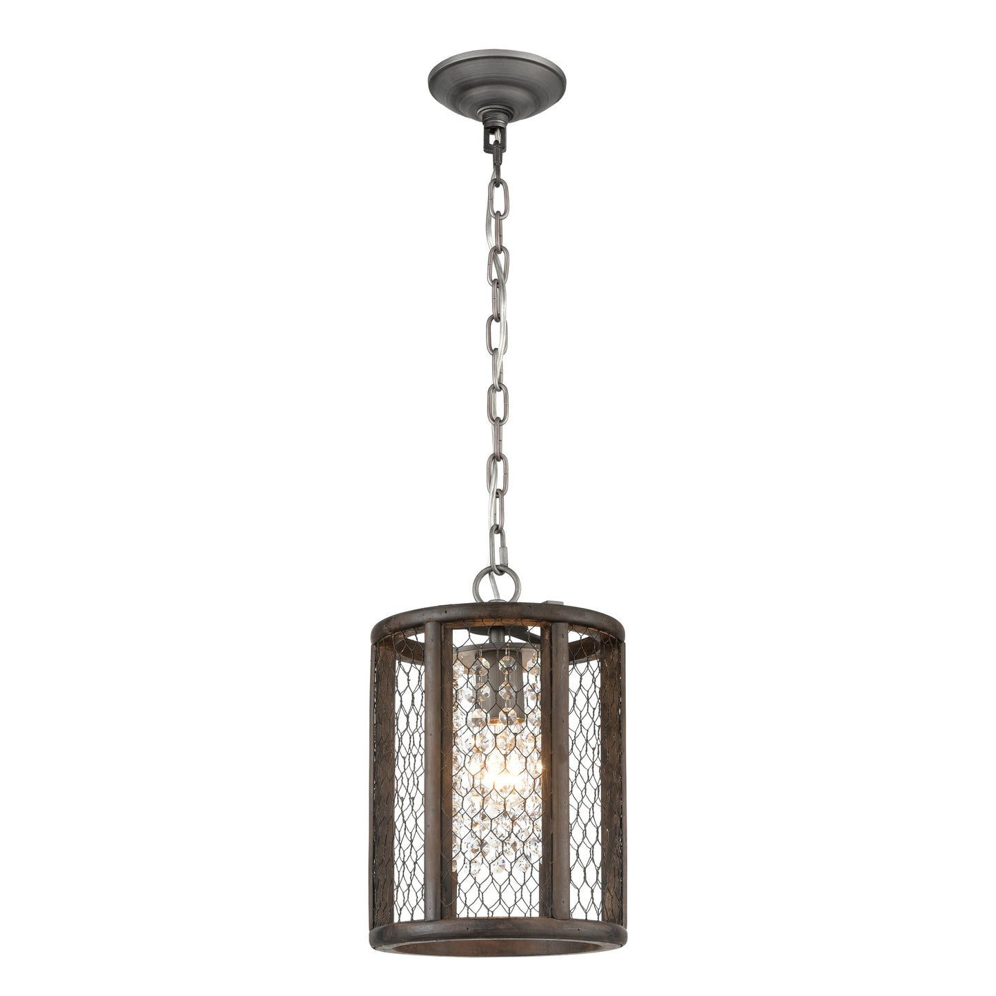 ELK SIGNATURE D4327 Renaissance Invention 8'' Wide 1-Light Mini Pendant - Weathered Zinc